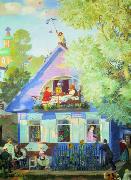 Boris Kustodiev Blue House oil on canvas